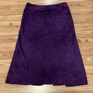 Ralph Lauren Purple Suede Midi Skirt